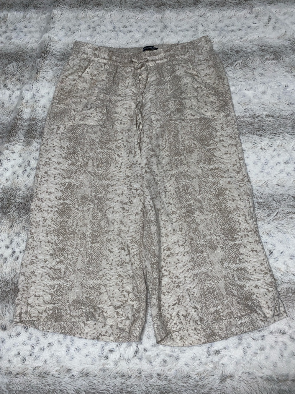 Men's Taupe Snake-Pattern Drawstring Joggers